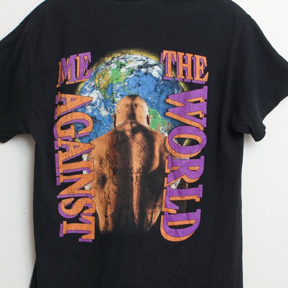 Tupac Forever Shirt Men Medium Black Me Against The World Distressed Rap Tee - Picture 10 of 11
